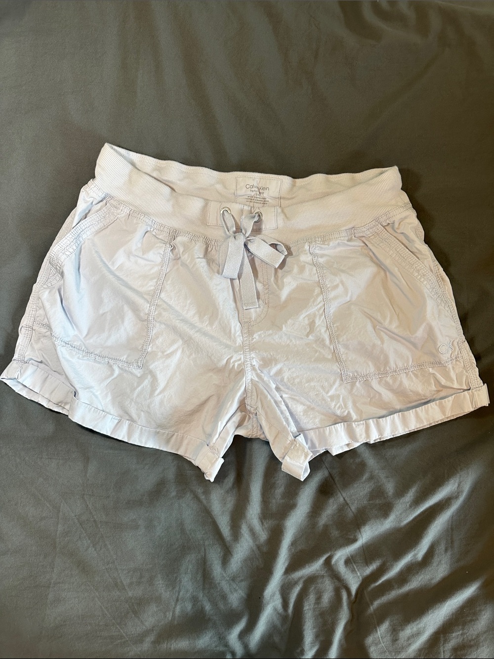 Calvin Klein Light Blue Elastic Waist Athletic Shorts (L)